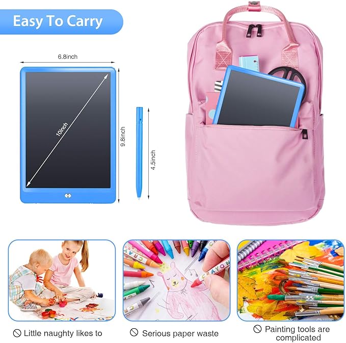 LCD Writing Tablet for Kids, 10 Inch Colorful Electronic Doodle Board, Educational Learning Kids Drawing Tablet Toys, Christmas Birthday Gift for 3 4 5 6 7 8 9 Year Old Girls Boy