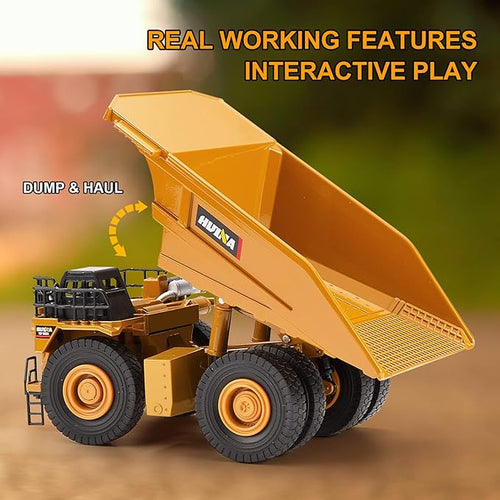 1/40 Scale Diecast Heavy Metal Dump Truck, Metal Construction Vehicles Trucks Toys for Boys Kids