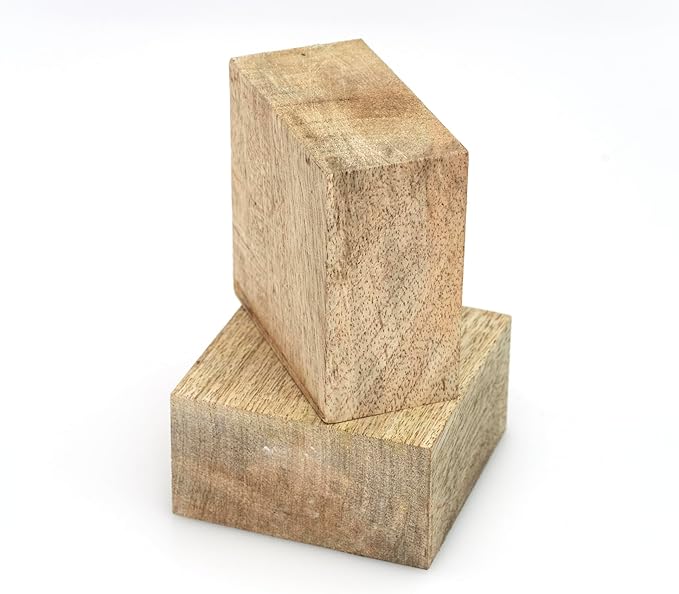 Exotic Wood Zone Mango Wood Unfinished Wood Bowl Blanks Kiln Dried | Hardwood Square Blocks for DIY Woodworking Enthusiasts Wood Pieces for Wood Crafts and Projects (8" x 8" x 2")