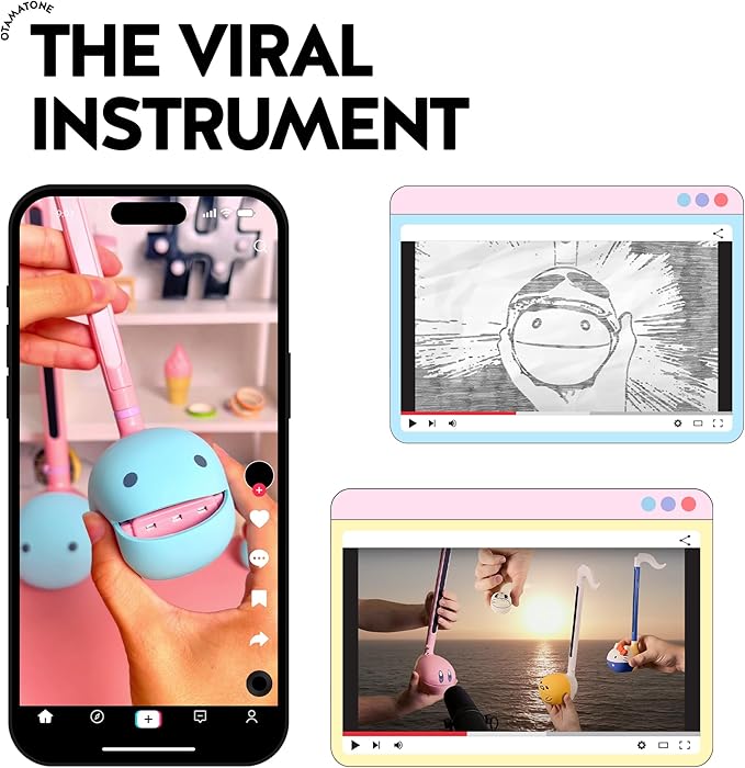 Otamatone Japanese Electronic Musical Instrument Portable Music Synthesizer from Japan by Maywa Denki Studio, Award Winning, Educational Fun Gift for Children, Teens & Adults - Red