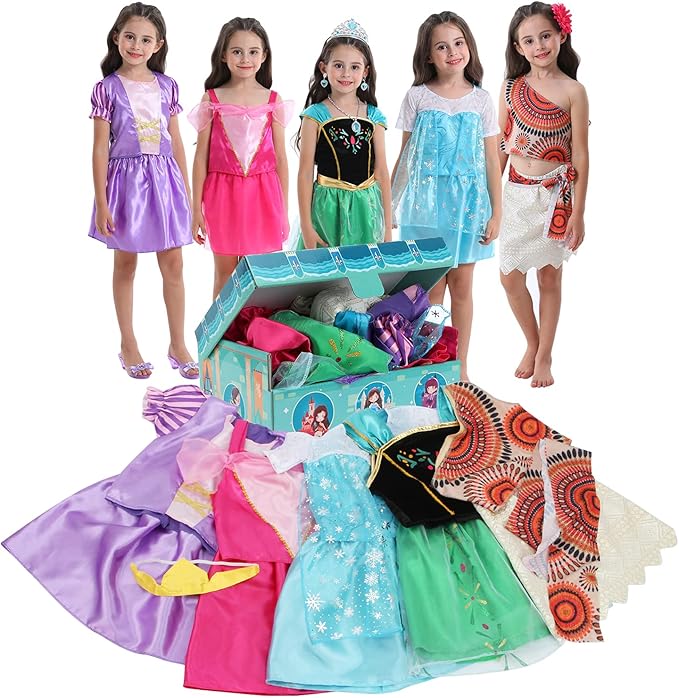 VGOFUN Princess Dresses for Girls - Dress up Clothes Pretend Play for Toddler Girl Christmas Birthday Gift for 3-6 Years
