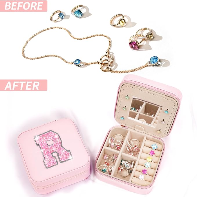 Personalized Anniversary Wife's Birthday Gifts,Mothers Day Gifts for Women Wife,Wife Gifts from Husband,Cool Birthday Gifts for Wife,Jewelry Case Cute Jewelry Box for Women | Pink,R