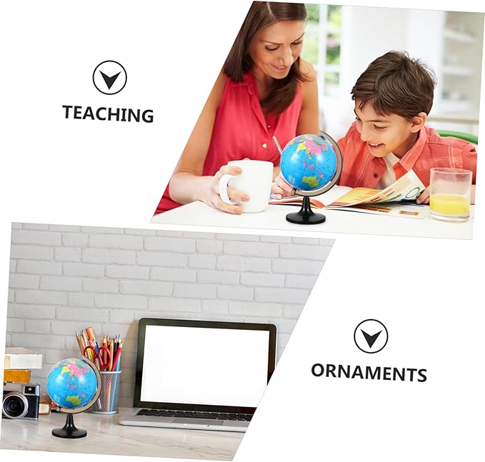 BESPORTBLE 1Pc Educational World Globe with Stand Desktop Geography Globe for Boy Girl Adults Stylish Tabletop Display for Home Office Homeowners