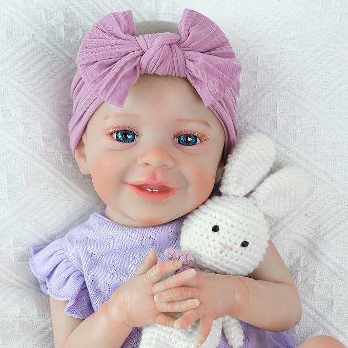 SCOM Realistic Reborn Baby Dolls - 20 Inch Lifelike Newborn Baby Dolls Adorable Girl, Real Life Baby Doll with Accessories, Soft Baby Doll Reborn Gift for 3+ Yrs Kids, Birthday, Christmas, Education