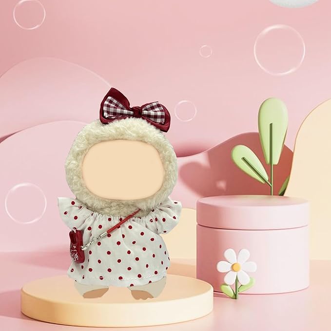 17cm Doll Clothes, Cute Dolls Dress, 3 Piece Set Bow Clip Clothing, Stylish Adorable Dolls Clothes Accessories (No Doll)