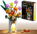 Flower Bouquet Building Set for Adults, 890 PCS Botanical Collection-Inspired Brick Floral Gift with Vase, Flower Vase Display Set for Home Decor