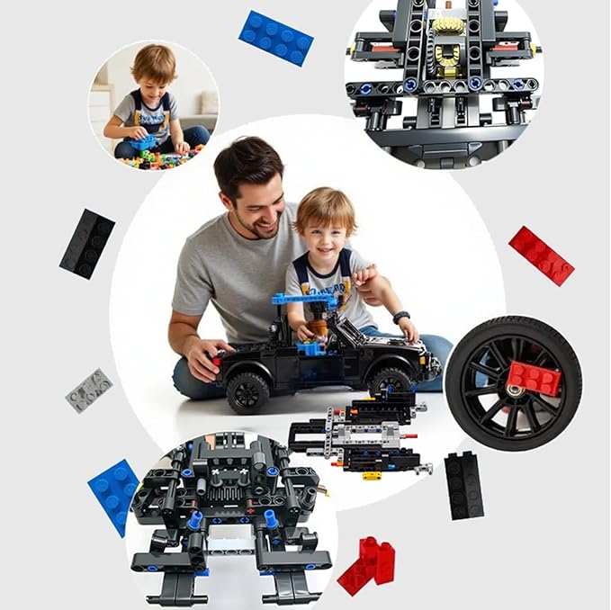 1300Pcs MOC Spare STEM Parts, Cars Gears Axles Wheels Connectors Building Block Accessories Pieces Sets, Chain Link Pins Connector Joints Bricks, Creative Building Block Toys for Ages 6+ Year Old