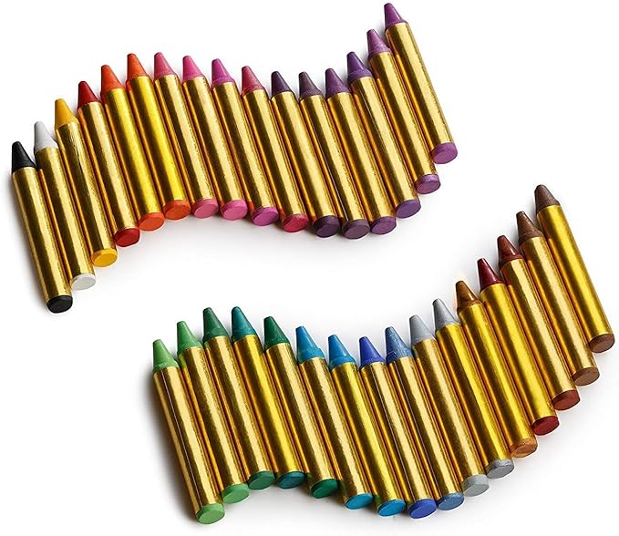 Dress Up America Face Paint Crayons -Safe Non-Toxic Face And Body Paint Made in Taiwan - Halloween Makeup Face Painting Kit for Kids & Adults (32 crayon set)