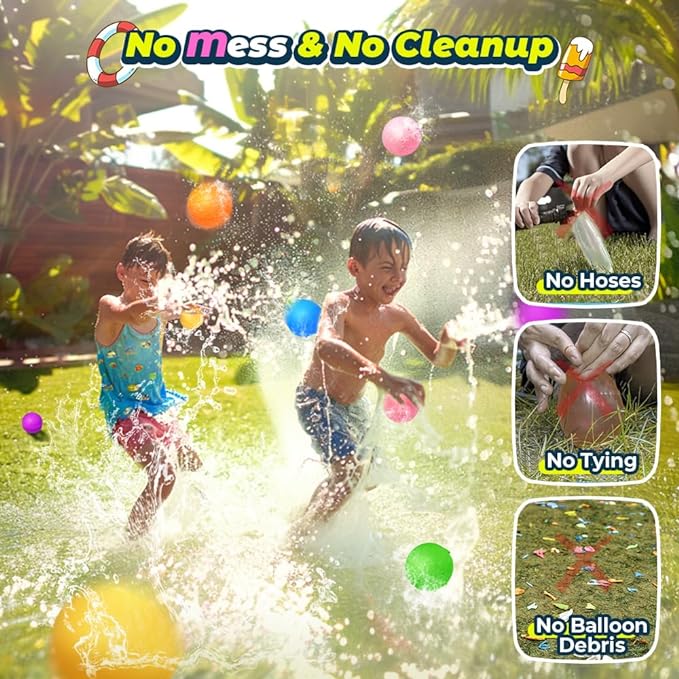 20Pcs Reusable Water Balloons, Summer Water Toys, Magnetic Water Ball for Outdoor Games, Pool Toy, Beach Toys for Kids