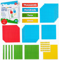 Simply magic 131+4 PCS Jumbo Colorful Magnetic Base Ten Blocks for Math + Headings - Place Value Manipulatives Magnets, Math Manipulatives, Base 10 Blocks, Counters for Kids, Classroom Must Haves