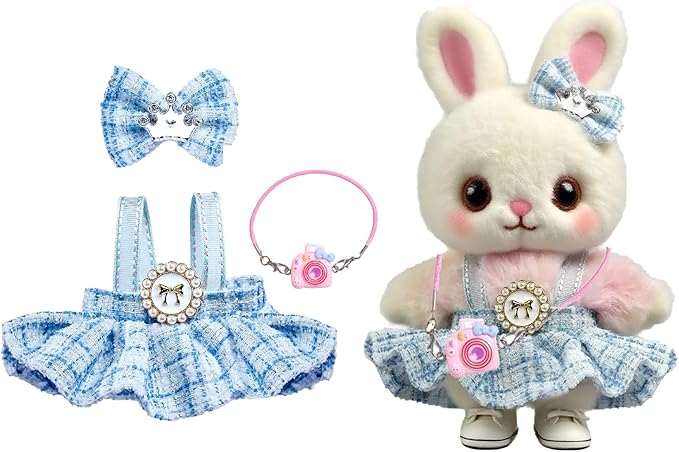 Clothes for 17cm Doll,Outfit for Doll,Dress and Hairpin Set for Dolls Dress Up,Accessories for 17cm Dolls (Style-D)