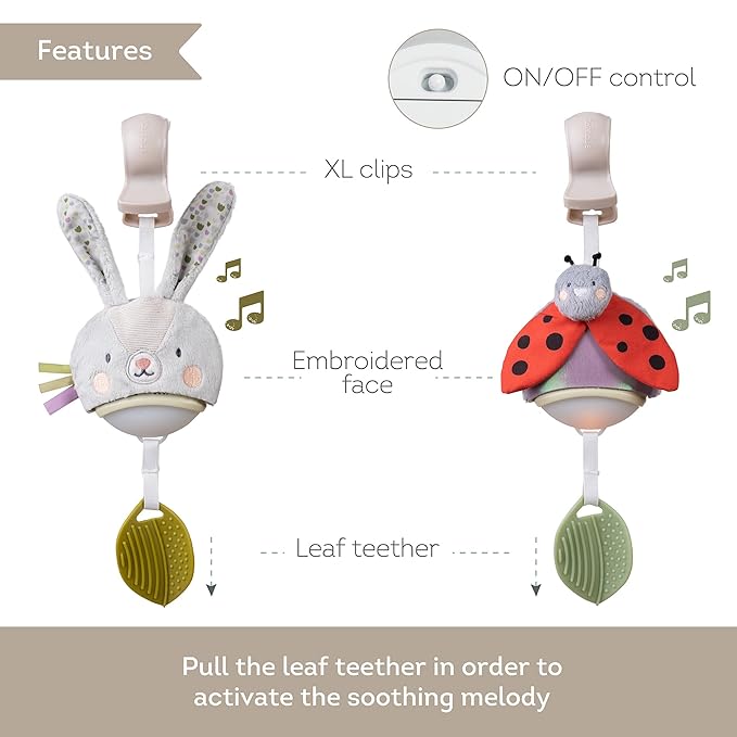 Taf Toys Music & Light Ladybug Take Along Toy, Portable Baby Sound Machine, Newborn Soother, Infant Musical Crib Mobile, Perfect for Tummy Time and Brain Development, Suitable for 0-6 Months
