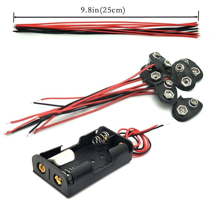 18 Set DC Motors Kit, Mini Electric Hobby Motor 3V -12V 25000 RPM Strong Magnetic with Shaft Propeller, 2 x AA Battery Holder,9V Battery Clip Connector,Plastic Wheels for DIY Science Projects