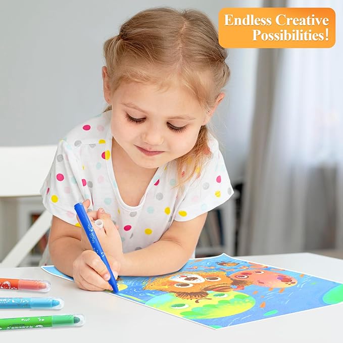 M&G 36 Colors Solid Tempera Paint Sticks for Kids, Washable Non-toxic, Quick Drying, Works Great on Paper Wood Glass Ceramic Canvas, Paint for Kids and Toddlers