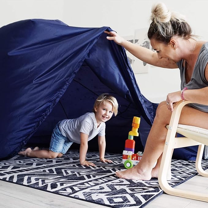 The Original Patented AirFort - Build A Fort in 30 Seconds, Inflatable Fort for Kids, Play Tent for 3-14 Years, A Playhouse Where Imagination Runs Wild, Fan not Included (Starry Night)