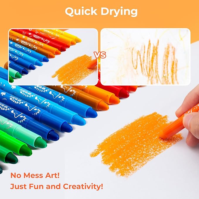 M&G 12 Colors Tempera Paint Sticks,Solid Tempera Paints, Washable Paint, Quick-Drying, No Mess for Kids and Toddlers,Art Gifts for Your Kids and Artists