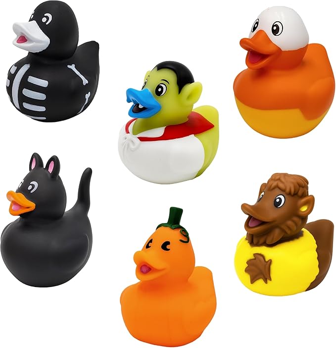 Halloween Rubber Duck Toy Duckies for Kids, Fun Bath Birthday Gifts Baby Showers Summer Beach and Pool Activity, 2" (50-Pack)