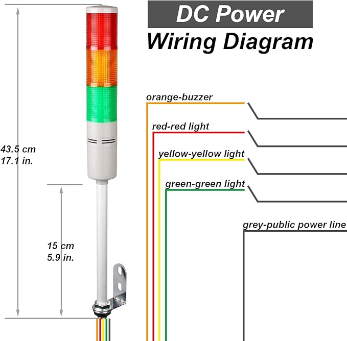 Tower Stack Lights, Industrial Warning Signal Lights Tower Lamps Column, Factory Workshop Safety RGB Signal Indicator, LED Andon Lights (12V, 3 Layers, with Sound)