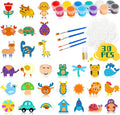 Glintoper 30 Wooden Magnet Painting Craft Kit, Paint Your Own Easter Art and Craft Supplies, Basket Stuffers Party Favors for Boys Girls, Classroom Prize Goodie Bag Gifts