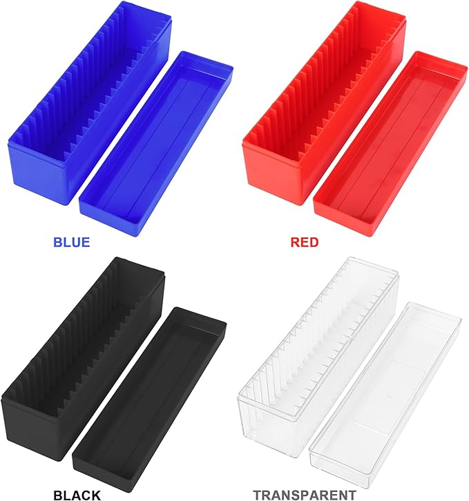Plastic Coin Slab Storage Box – 20-Slot Coin Holder Organizer Case Fits for PCGS NGC PMG PCCB Slabs, Secure Coin Collection Box for Collectors, Home, Office, Bank Use (Box Only, Black)