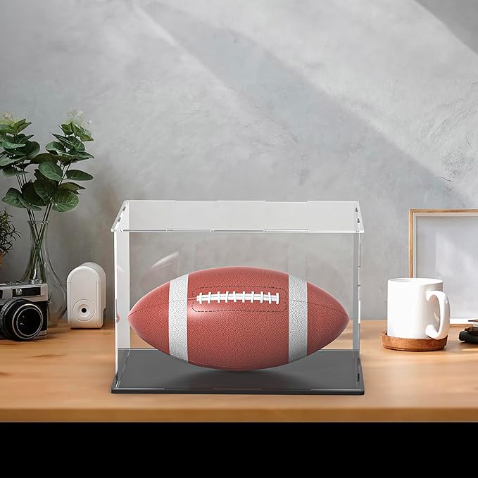 Large Acrylic Display Case for Figures, Clear Acrylic Box with Black Base for showcaseing Miniature, Toys, Collectables and Dolls 16 (L) × 13 (W) × 13 (H) inch
