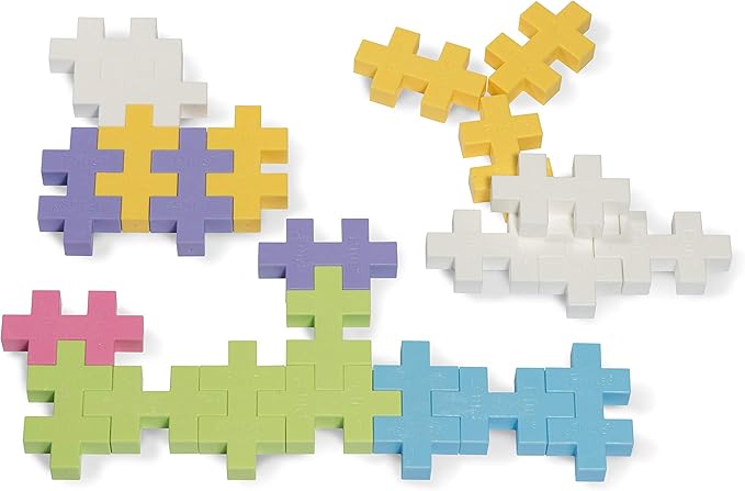 PLUS PLUS Big – Open Play Tube – 15 Piece Pastel Color Mix – Construction Building STEM/STEAM Toy, Interlocking Large Puzzle Blocks for Toddlers and Preschool