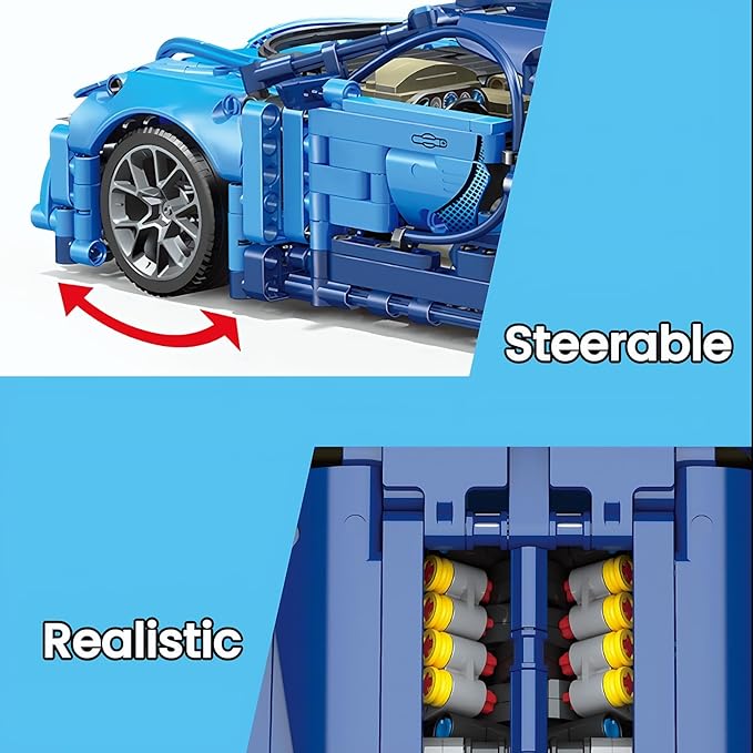 Premium 1:14 Scale RC Car Model Kit - 1339-piece Engineering with Moving Pistons, Gearbox, and Rear Wing, Perfect for Racing Enthusiasts and Future Engineers, Remote Control Car Collectible