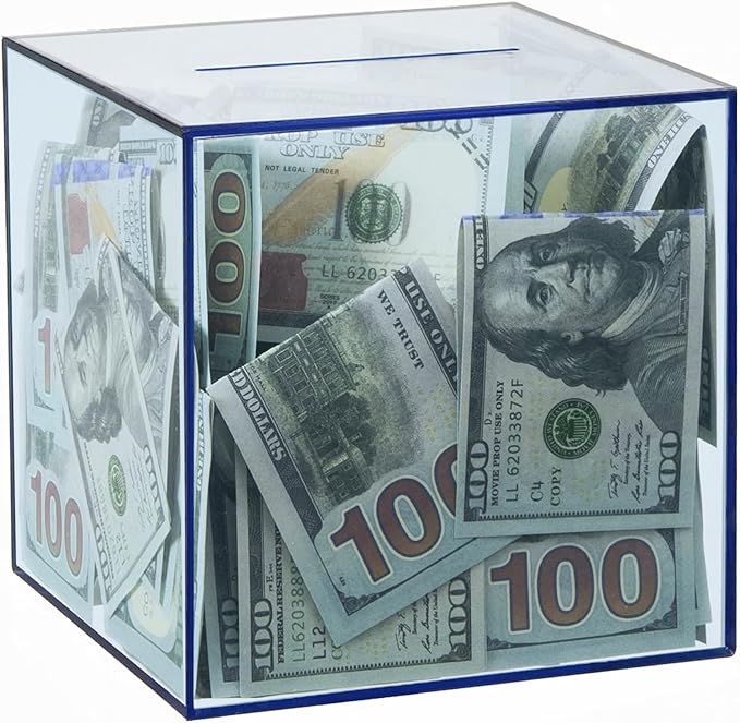 Clear Piggy Bank for Adults/Kids, Acrylic Unopenable Money Box for Cash Coin Saving, Must Break to Open, Money Saving Jar for Adults Boys Girls, Size 5.9''