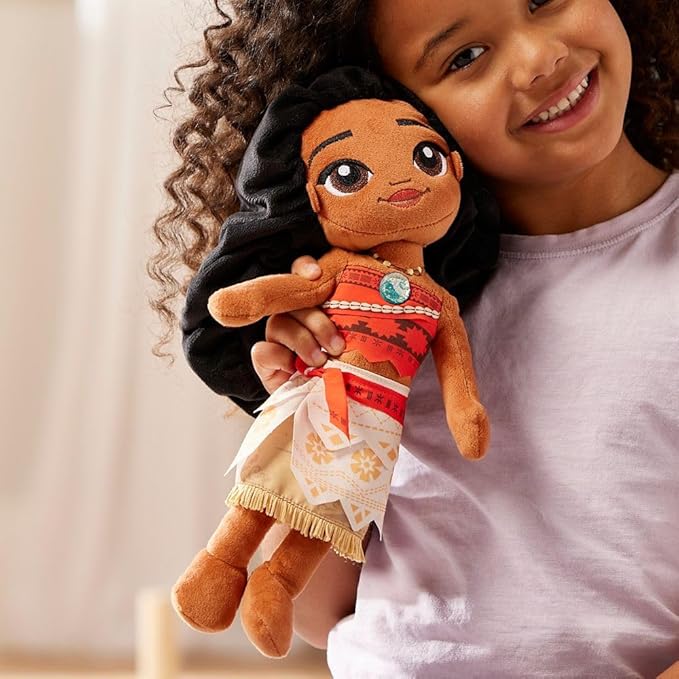 Disney Store Official Princess Plush Doll, Moana, Medium 14 Inches, Soft Plushy with Embroidered Features, Princess Toys for Girls, Disney Dolls, Stuffed Animals for Girls