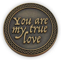 Romantic Love Expression Antique Gold Plated Pocket Coin for Date Night, You are My True Love, & The Best Thing That Ever Happened to Me, Love Gift for Men & Women, from Him or Her
