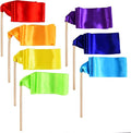 BBTO 7 Pcs Short Ribbon Dancer Wand for Toddler Kids 39.37 Inch Gymnastics Rainbow Ribbon Twirlers Stick with Wooden Handle Artistic Dancing Streamers for Talent Shows Training Preschool Girls Boys
