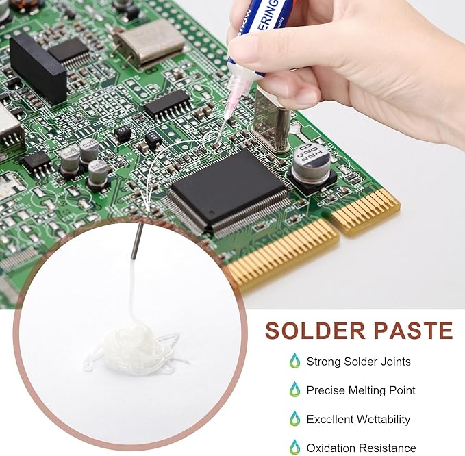 Solder Wick Braid And Solder Flux Paste, No Clean Soldering Flux(10cc) Soldering Remover Tool, 10ft Desoldering Wick Braid For Electronics Repair For Disassemble Electrical Components