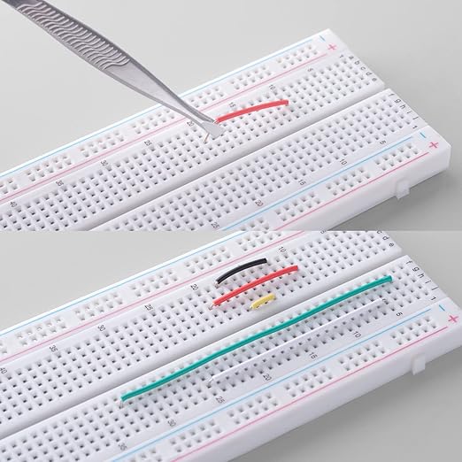 Breadboard Jumper Wires Kit 1Pcs 830 Breadboards 1PCS 400 Breadboards +65pcs Flexible Breadboard Jumper Wires +140pcs Jumper Wires+1pcs Tweezer for Arduino Raspberry Pi
