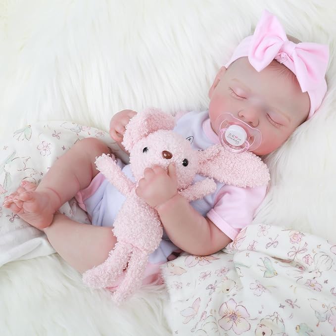 Realistic Reborn Baby Girl- 20 inch Full Vinyl Lifelike Newborn Baby Dolls, Anatomically Correct Real Life Baby Dolls Gift Set for Kids Age 3 +