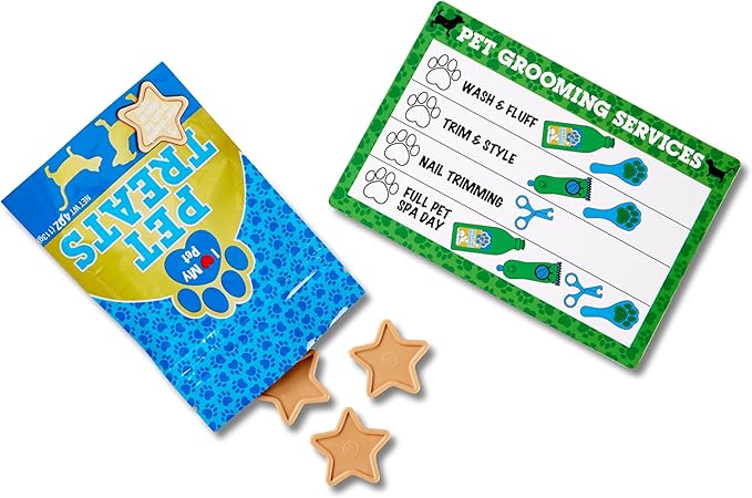 Melissa & Doug Feeding and Grooming Pet Care Play Set Pretend Play Vet Toy Veterinarian Kit for Kids