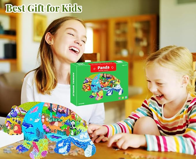 Puzzles for Kids Ages 4-8, 180 Piece Panda Animal Shaped Kids Puzzles Jigsaw Puzzles Educational Learning Toys for Kid Boys Girls Ages 4 6 7 8 Christmas Easter Party Favors Gift