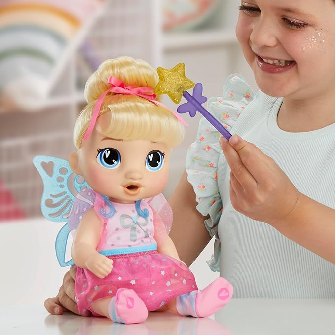Baby Alive Fairy Fashions Harper Hugs Doll with Clothes Accessories, Blonde Hair, 11 Inches, Toys for 3 Year Old Girls and Boys & Up (Amazon Exclusive)