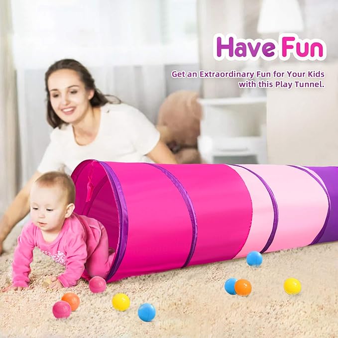 PigPigPen Kids Tunnel for Toddlers,Pop Up Play Tunnel Tent for Babies or Dogs, Indoor & Outdoor Toys for Kids Backyard Playset