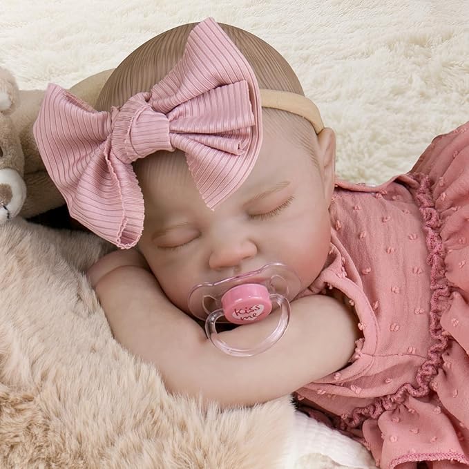 Aori Realistic Reborn Baby Dolls - 20" Lifelike Sleeping Newborn Girl with Magnetic Pacifier, Poseable Limbs, Hand-Painted Skin, Soft Body for Girls 3+