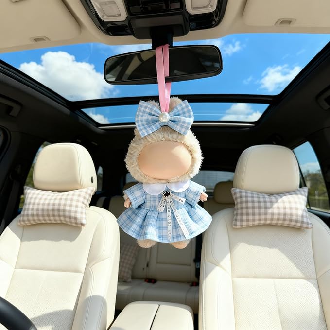 Clothes for LABUBU 17cm Doll (NO Doll), Outfit for LABUBU, Dress and Hairpin Set for LABUBU Dress Up, Fashion and Premium Dolls Accessories for LABUBU (Style R)