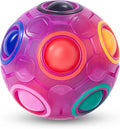 Vdealen Magic Rainbow Puzzle Ball, Fidget Ball Puzzle Brain Teaser Fidget Toy for Boys & Girls- Birthday Party Easter Valentines Christmas Stocking Stuffers for Kids Teen & Adults(Purple)