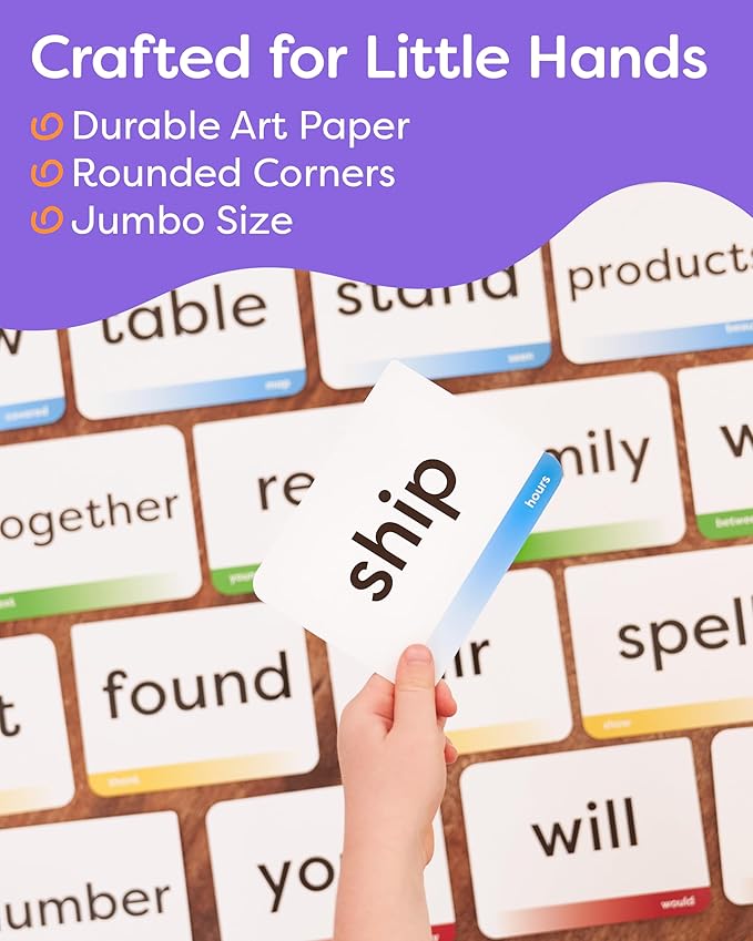 Sight Words Flash Cards 3rd Grade - 120 High Frequency Words from Dolch's and Fry's Lists for 8-9 Years