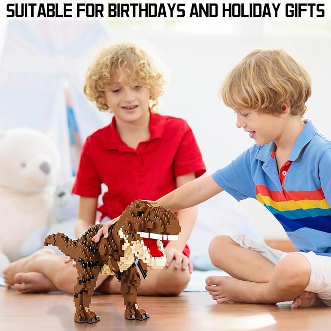 Dinosaur Tyrannosaurus Building Blocks Model Decor Micro Mini Blocks Toy Birthday for Age 6+ Children Adults Teens 1559 Pieces