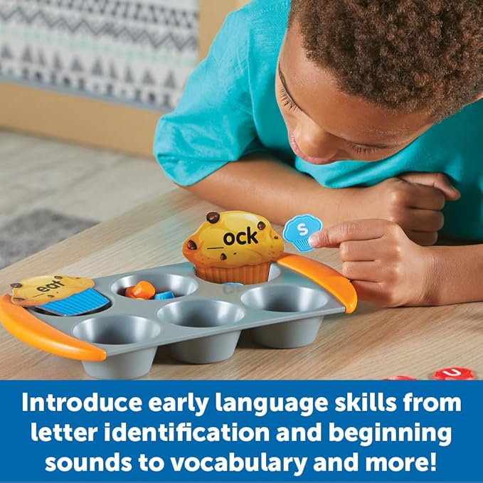 Learning Resources Mini Muffin Phonics Activity Set, Preschool Toys, Preschool Learning Activities, Play Food, Kindergarten Toys, Ages 4+,70 Pieces