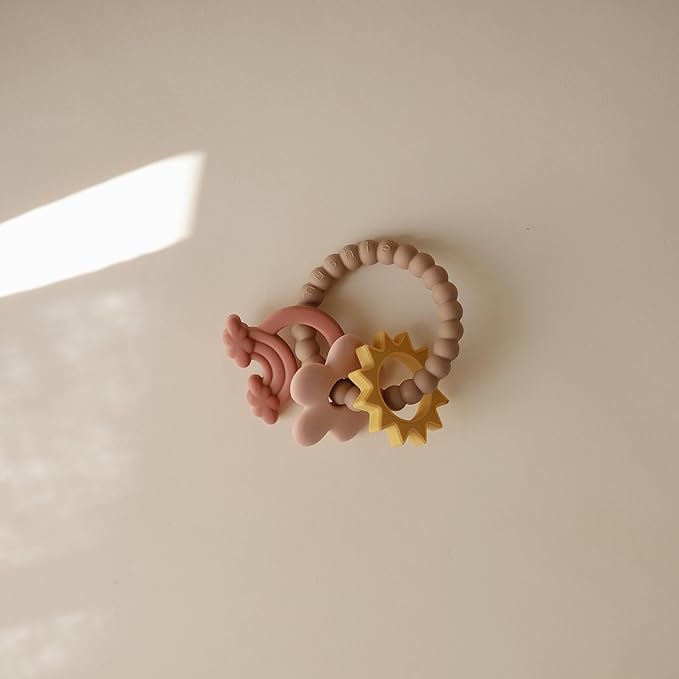 mushie Silicone Nature Teething Ring Toy