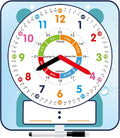 Large 12" Magnetic Writable Dry Erase Teaching Clock with Pen,Teaching Demonstration Clock for Kids Learning Time with Cute Style for Home School Classroom Supplies(12" x 11")