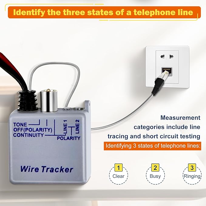 Tone Generator Kit, Wire Tracer Circuit Tester, Tone Tracing Probe Kit, 200EP High Accuracy Cable Tester, Line Finder Toner Inductive Amplifier Variable Tone Generator for Network