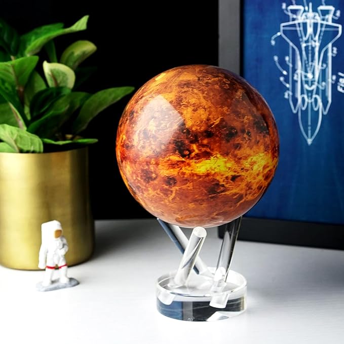 MOVA Globe – Venus 6” | Solar Powered Rotating Planet Model for Decor or STEM Learning | Based on NASA Imagery