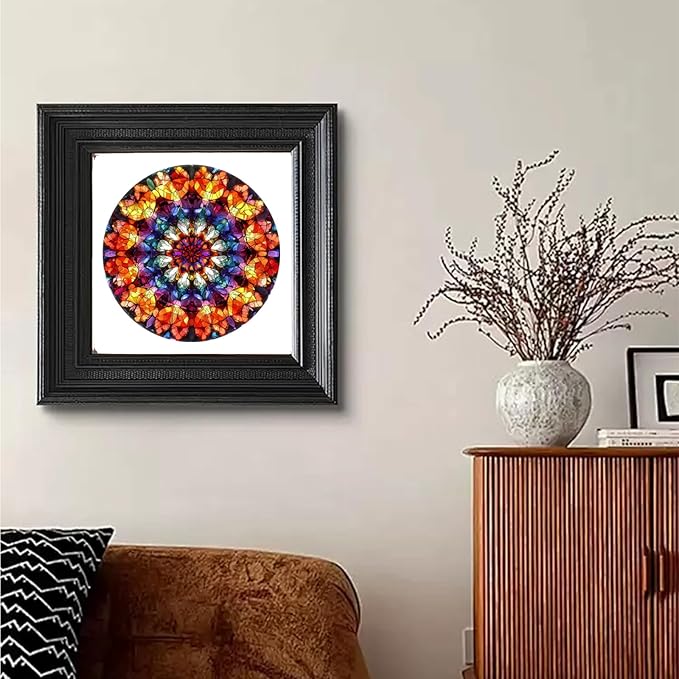 Jiroinlly Wooden Jigsaw Puzzles - Crystal Mandala Wooden Puzzles for Adults 500 Pcs, 16.5'' Luxurious Shaped Wood Puzzle, Beautiful Package, Best Gift Toys for Adults and Kids, Family Game