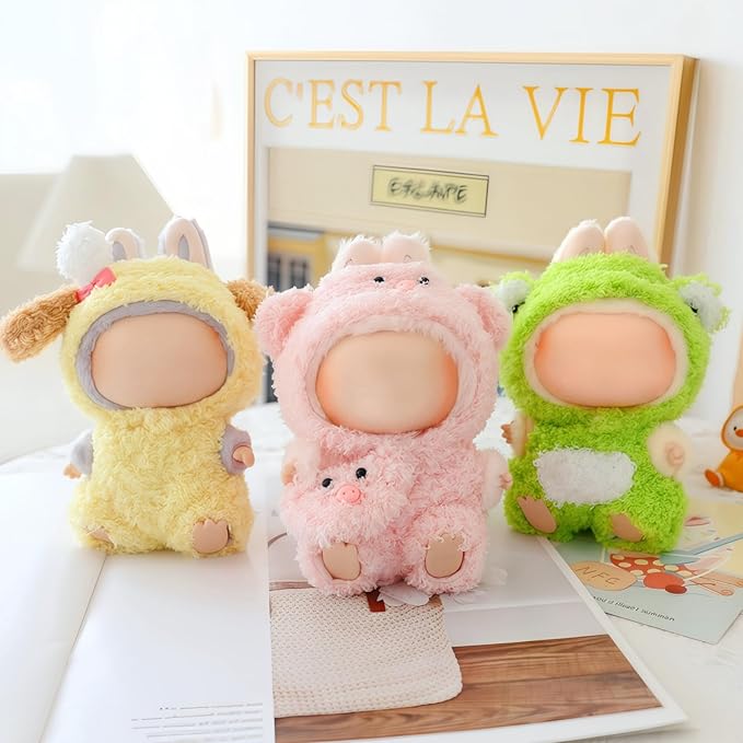 17cm Doll Clothes Set, Overalls Set for 6.7inch Doll Suit, Faking Animal Style Outfit Jumpsuit, Cute Fashion Dress Up Clothes Accessories for 1st/2nd/3rd Gen Dolls (Dog)